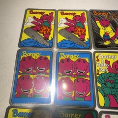 Vintage Sticker Lot Of 13 Barney Dinosaur Foil Mylar Vending Machine Baby Bop