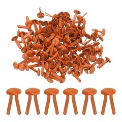Brads for Paper Crafts, 150 Pcs Orange Metal Round Paper Fasteners, 13 mm