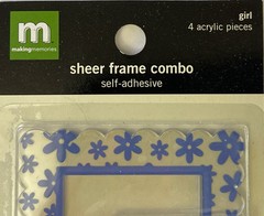 GIRL SHEER FRAME COMBO Self-Adhesive stickers(4pc)Making Memories•Flowers•Clear•