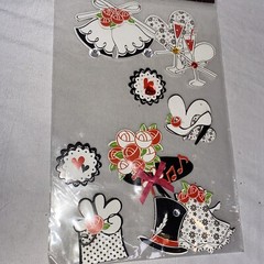 Sticker Lot – Wedding Scrapbooking 3D Stickers wedding Day NIB