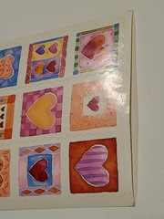 Vintage Hallmark Sticker Hearts/Valentine Sheet And Unknown Big Heart Shiny