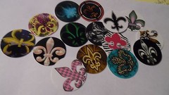 Pre Cut One Inch Bottle Cap Images Fleur de Lis Free Shipping