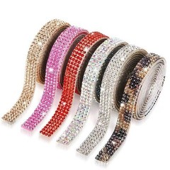 1yd Self-Adhesive Crystal Rhinestone Diamond Ribbon Trim Tape Diamante Sticker