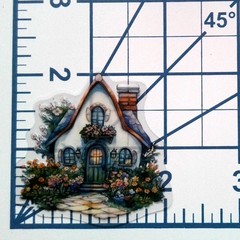 Cottage Style Fairy Tale House Clear Vinyl Decal Sticker Water Resistant Laptop