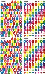 4 sheets Colorful Small ABC / 123 Alphabet Numbers Scrapbook 400 Stickers!