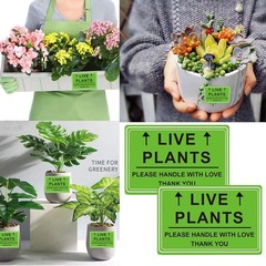 Green Live Plants Stickers for Shipping 2×3 inch Please Handle with Love Stic…