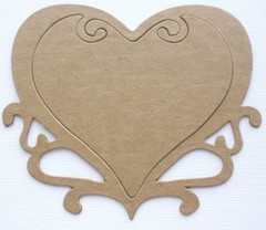 {4} ORNATE HEART FRAME – Accent Frames Chipboard Die Cuts – 3 1/2″ x 4 3/8″