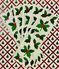Vintage Mrs. Grossman Christmas Holiday Holly And Berries 2×6 Sticker Strip (1)