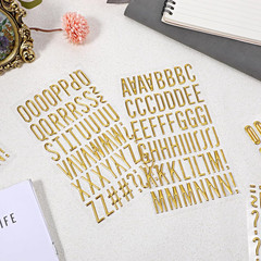 6 Sheets Gold Letter Stickers, Self-Adhesive Alphabet Stickers, Waterproof Foam