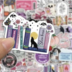 50pc Romantic Reading Sticker Lot Cute Book Lover Decal Set Laptop, Journaling