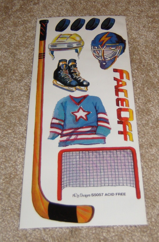 NRN Designs Retired Sticker Sheet ~ Hockey Face Off