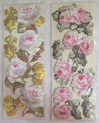 ANNA GRIFFIN 3D FLOWER STICKERS Embellishments LOT 8 Sheets/60 Pcs NIP (PA46)