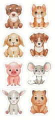 500 pcs Sticker Seals Roll Cute Baby Animals Theme Semi Gloss Self Adhesive NEW