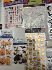 Lot Halloween Scrapbooking Stickers Pumpkins Haunted House Candy Corn #5 20pcs