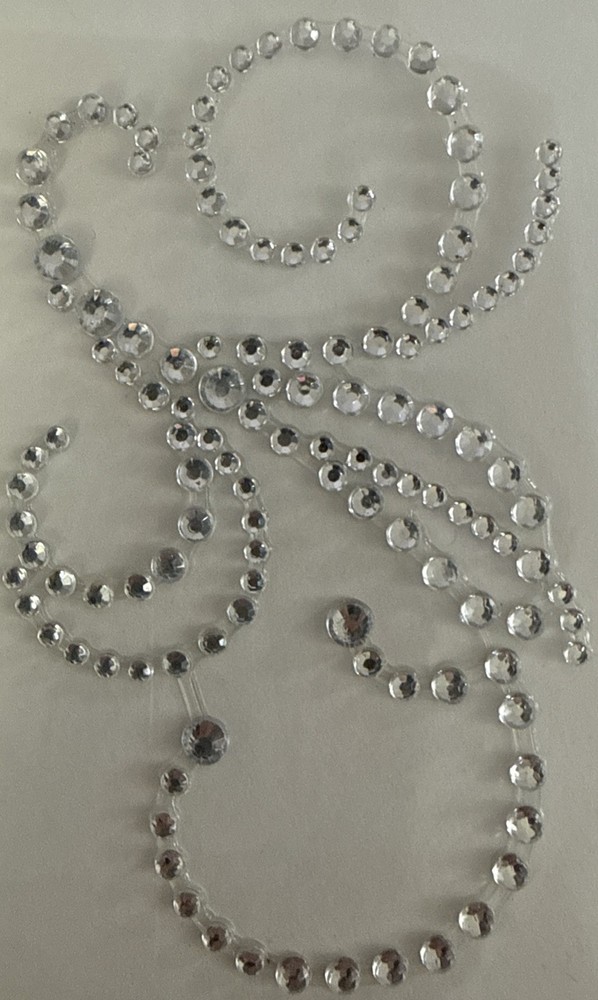 CLEAR/SILVER SWIRL Dimensional Rhinestone Stickers (1pc)Recollections•Curly•