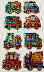 HAMBLY STUDIOS PRISMATIC STICKERS WORK VEHICLES CARS TRUCKS VINTAGE RARE.