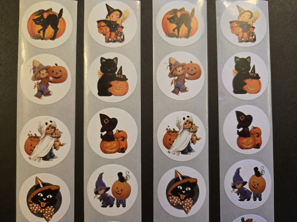 20 CUTE VINTAGE STYLE HALLOWEEN STICKERS/SMALL RETRO STYLE FALL AUTUMN STICKERS