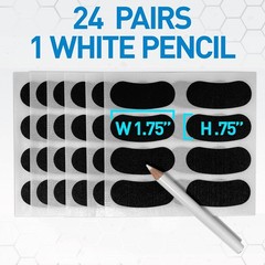 Non-Toxic Eye Black Stickers for Kids and Adults – 24 Pairs with White Pencil
