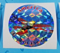 Prismatic Patriot American Flag Round Sticker Mod Lot Of 6