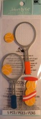 JOLEE’S BOUTIQUE TENNIS RACKET BALL 5 PC STICKERS SCRAPBOOK CRAFT TEAM SPORTS