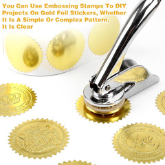 250 PCS Gold Seal Stickers, Gold Foil Embossing Stickers, 2 Inch round Self