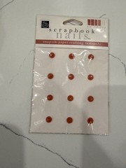 Scrapbook Interiors Nail Round Top Snap-On Paper-Crafting Fastener Scarlet Color