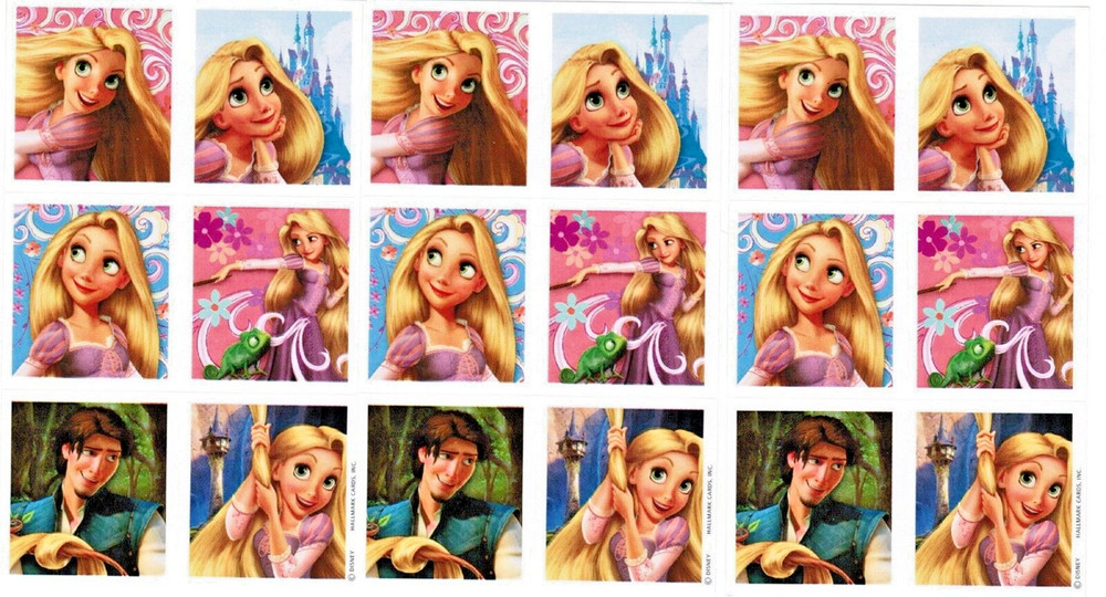 3 Sheets Disney TANGLED Rapunzel Flynn Scrapbook Stickers