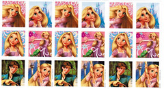 3 Sheets Disney TANGLED Rapunzel Flynn Scrapbook Stickers
