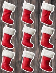 Christmas Stocking Die Cut Vinyl Stickers Scrapbooking Laptop Waterbottle