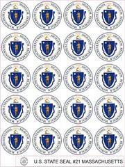MASSACHUSETTS STATE SEAL – SIZE 2″ EACH – 20 PER SHEET