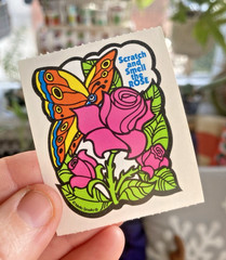 Vintage Stickers: 2 80s 3M Mello Smello Scratch + Sniff: Rose, Still Stinky!