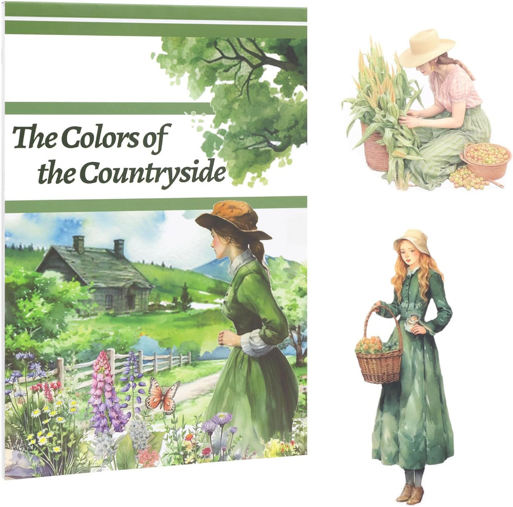 Countryside Scrapbook Sticker, 179 Die Cuts PET and Paper Journaling Sticker Kit
