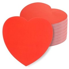 72 Pcs Large Heart Cutouts, 15 x 15 cm/5.9 x 5.9 inches, Heart Shape Card Red