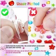 2168pcs Gem Stickers Rhinestones for Crafts, Sparkling Cute Star Heart Round …