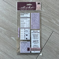 Grandmother Ingredients Sticker Sheet Sticko
