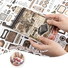 Pre-Cut Vintage Sticker for Journaling, 595PCS – 50 Sheets Washi Brown Scrapb…