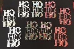 HO HO HO Die Cut Embellishments 3-3/4 x 2-3/4 6pcs Choose Color Scrapbook Cards