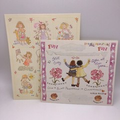 Vintage Stickers Friendship Girls Gardening Scrapbooking Lot Of 2 Sheets