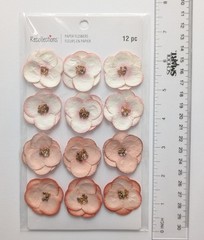 Pink & Coral Beaded Paper Flowers Scrapbooking Embellishments By Recollections
