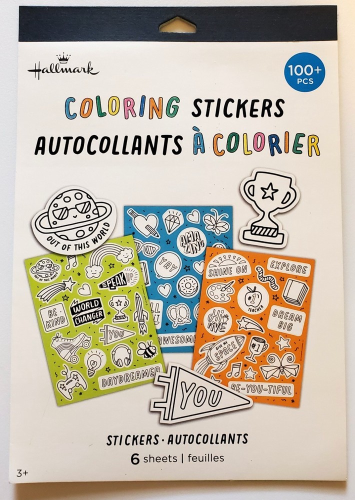 Coloring Sticker Book – 6 Sheets of Color it Yourself Stickers