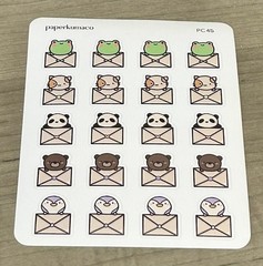 NEW PaperKumaCo “Mail Critters” Sticker Sheet Paper Kuma Co PKC Stickers