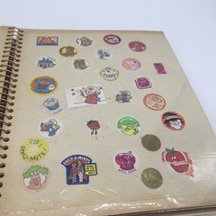 Vtg 80s Stickers Album Binder Smurfs Scratch Sniff Puffy Unicorns ET Cabbage Ptc