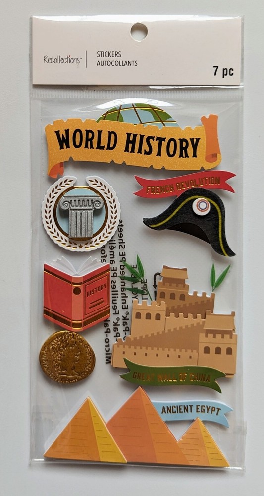 World History School Themed Scrapbooking Stickers By Recollections