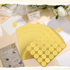 540 Pcs Gold Embossed Envelope Seals Stickers Flowers Plants Self Adhesive Seals