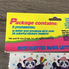 Lisa Frank Sticker & Stationary PANDA BEAR PAINTER Vintage Postalettes Stickers