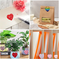 1000 Colorful Love Heart Stickers for Holiday Decorations (1 Inch / 2 Rolls)