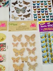 Large Sticker Lot Themed Birds Butterflies feathers Flowers Plants Farmhouse