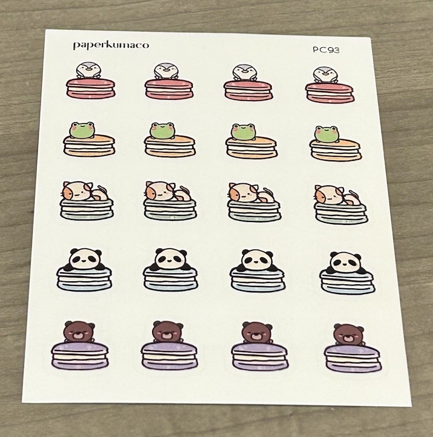 NEW PaperKumaCo Macarons Sticker Sheet Paper Kuma Co PKC Stickers