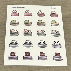 NEW PaperKumaCo Macarons Sticker Sheet Paper Kuma Co PKC Stickers