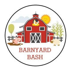 30 1.5″ BARN FARM PARTY FLOWERS FAVOR LABELS ROUND STICKERS ENVELOPE SEALS
